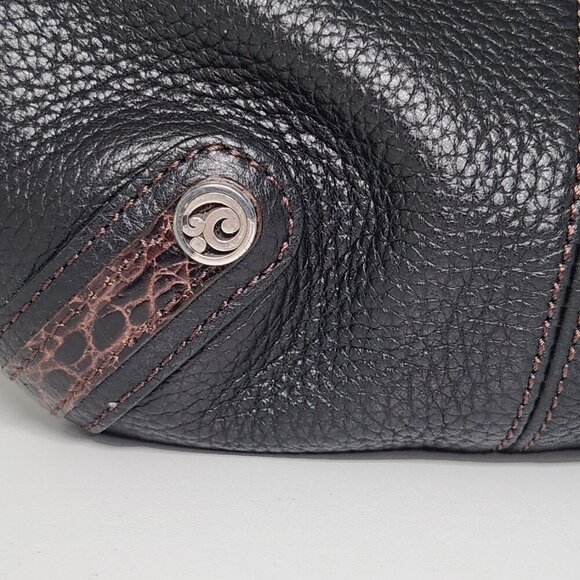 Vintage Brighton Pebble Leather Handbag Black/Brown - Picture 9 of 15